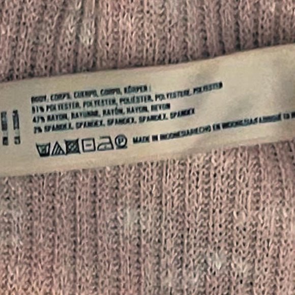 Anthropologie Saturday Sunday Small Pink Knit Ribbed Surplus Faux Wrap Lounge … - Picture 5 of 6